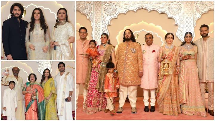 Mahesh Babu Family in Anant Ambani Wedding: ముంబయిలో జరుగుతోన్న వాణిజ్యవేత్త ముఖేష్ అంబానీ కొడుకు అనంత్ అంబానీ పెళ్లి వేడుకలో పాల్గొన్న దక్షిణాది సినీ తారలు వీరే.