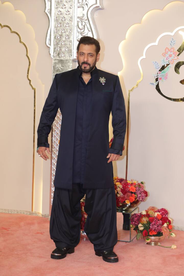 Salman Khan arrived in all blue attire.