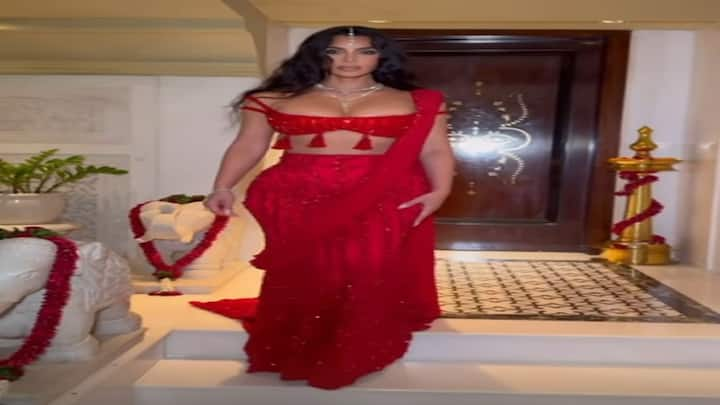 Anant Radhika Wedding Guest: અનંત-રાધિકાના લગ્નમાં  Kim Kardashian નો જોવા મળ્યો દેશી લૂક, જુઓ વાયરલ તસવીરો