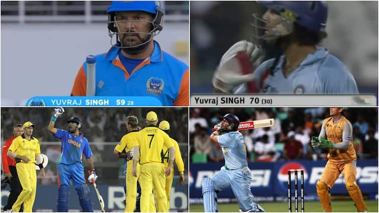 yuvraj singh smashed 59 runs in 28 balls with 5 sixes against australia champions in semi final india champions 6,6,6,6,6... नॉकआउट, ऑस्ट्रेलिया और युवराज सिंह... साल बदले पर नहीं बदले 'सिक्सर किंग'; फिर कंगारुओं की बजाई बैंड