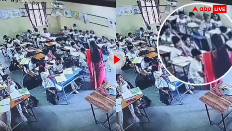 Running fan suddenly fell in the school class room video goes viral भरी क्लास में बच्चों के बीच गिरा सिलिंग फैन, इसके बाद जो हुआ हैरान कर देगा, देखें वीडियो