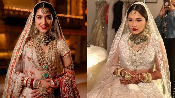 राधिका मर्चेंट ने अपनी ड्रीमी वेडिंग पर अपनी बहन अंजलि मर्चेंट का पोलकी सेट पहना था. ये सेट अंजलि ने साल 2020 में अपनी शादी पर पहना था.