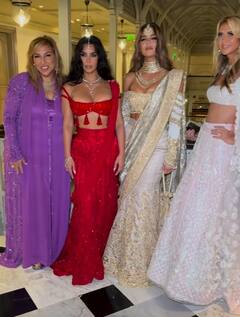 Anant Radhika Wedding Guest: અનંત-રાધિકાના લગ્નમાં  Kim Kardashian નો જોવા મળ્યો દેશી લૂક, જુઓ વાયરલ તસવીરો