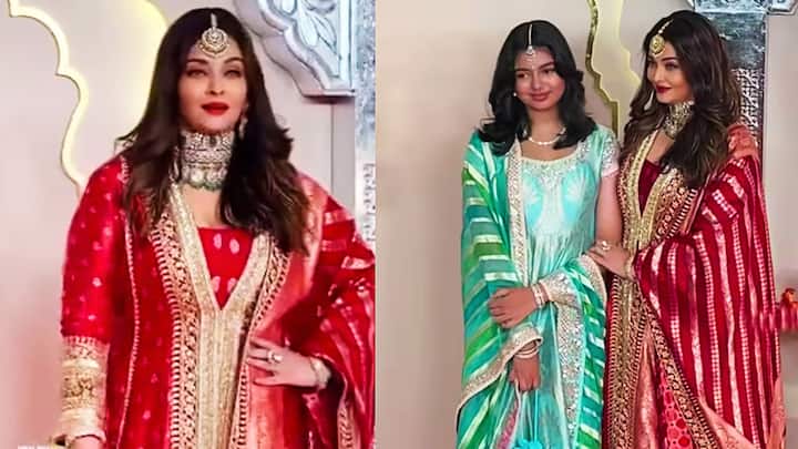 ऐश्वर्या रायने आपली लेक आराध्या बरोबर विवाहसोहळ्याला हजेरी लावली. या दोघी मायलेकींचा लूकदेखील चाहत्यांना फार आवडला.