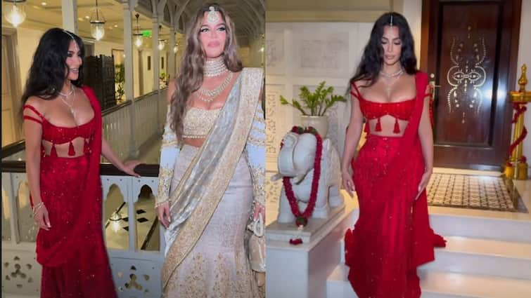 Kim Kardashian, Khloé Kardashian In Saree Outfits For Anant Ambani Radhika Merchant Wedding Kardashian Sisters Wear Sarees For Anant Ambani-Radhika Merchant Wedding; Share That They're Shooting For Kardashian Show In India