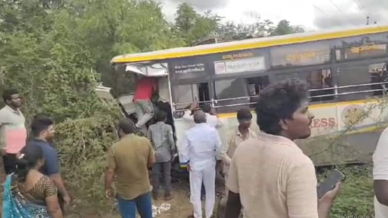 Two dies in lorry collided with rtc bus in annamaya district Andhra Pradesh RTC Bus Accident: ఆర్టీసీ బస్సును ఢీకొన్న లారీ- ఇద్దరు మృతి,  మరో 15 మందికి గాయాలు