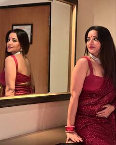 Monalisa : રેડ સાડીમાં મોનાલિસાએ આપ્યા હોટ પોઝ, તસવીરો વાયરલ