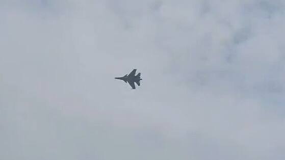 Aerobatics display by Su-30 MKI during the event.