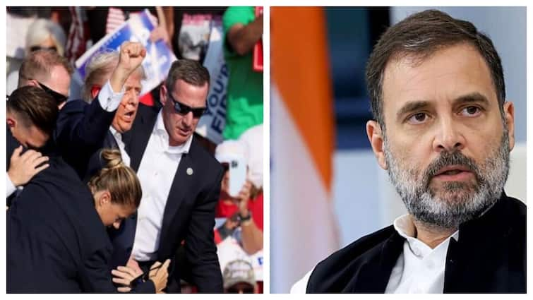 Congress leader Rahul gandhi express his concern over attack on us ex president donald trumph ट्रंप की रैली में फायरिंग पर आया राहुल गांधी रिएक्शन, जानें क्या बोले?