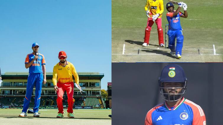 ind vs zim t20 live score india scores 167 runs batting first against zimbabwe sanju samson fifty shivam dube shines IND vs ZIM: सैमसन की दमदार फिफ्टी, शिवम दुबे भी कैमियो पारी से चमके; जिम्बाब्वे के सामने रखा 168 का लक्ष्य
