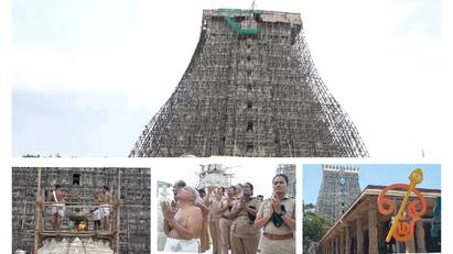 Tiruchendhur  Subramaniaswamy TempleAni Varushabhisheka festival TNN திருச்செந்தூர் முருகன் கோயிலில் ஆனி வருஷாபிஷேக விழா- மூலவர் சண்முகர் விமான கலசத்திற்கு புனித நீரால் அபிஷேகம்