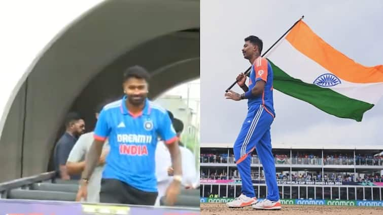 indian cricketer hardik pandya road show vadodara live open bus rally gujarat reaches hometown Watch: ओपन बस में सवार हार्दिक पांड्या, वड़ोदरा में हुआ भव्य स्वागत; सड़कों पर आया जन सैलाब