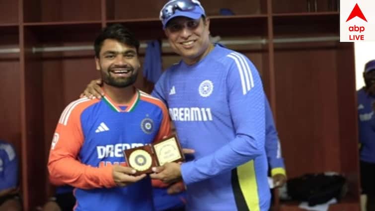 Rinku singh awarded fielder of the series in india vs Zimbabwe series