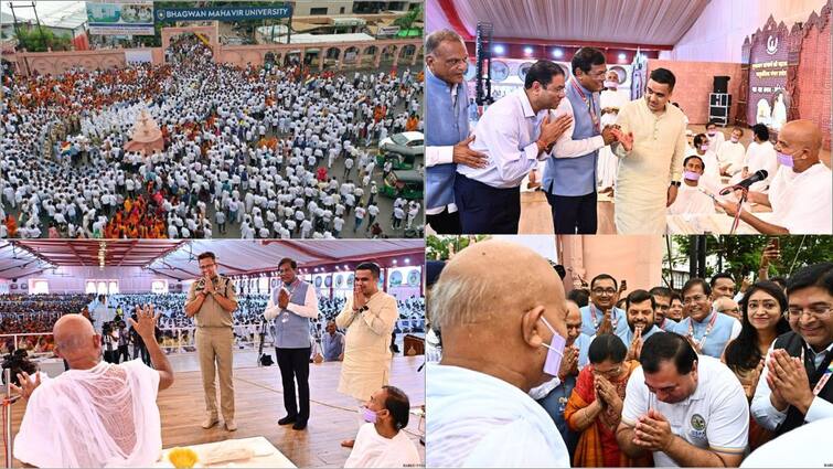 jain swetamber terapanthi sabha in surat हजारों हजारों की संख्या में स्वागत को उमड़ा श्रद्धालुओं का सैलाब