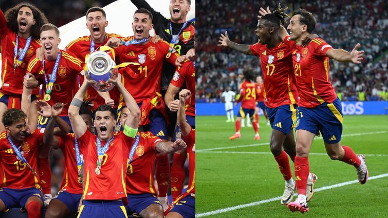 Spain beat England 2-1 in the final of the European Football Championships Euro Cup 2024 Euro Cup Final 2024 England vs Spain:  स्पेनने यूरो कपचं पटकावलं जेतेपद, 2-1 ने मिळवला विजय; इंग्लंडचा 58 वर्षांचा दुष्काळ कायम