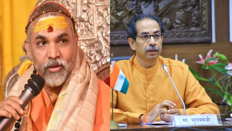 Jyotirmatha shankaracharya Avimukteshwaranand at Matoshree Mumbai  meet Uddhav Thackeray Family Maharashtra Marathi News उद्धव ठाकरेंचा विश्वासघात झाला, ते पुन्हा मुख्यमंत्री झाल्याशिवाय दुःख हलकं होणार नाही : ज्योतीर्मठाचे शंकराचार्य अविमुक्तेश्वरानंद