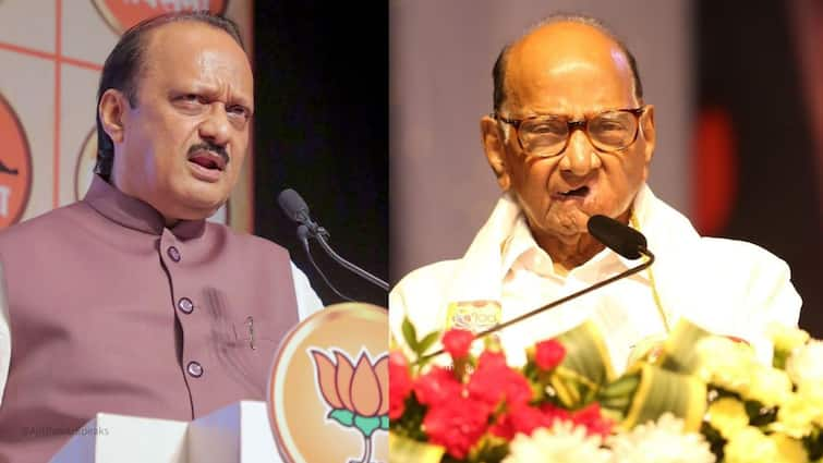 Ajit Pawar vs Sharad Pawar Resignation of four office bearers including city president in Ajit Pawar fortress Trumpet will blow on July 20 Maharashtra Politics Marathi News Ajit Pawar vs Sharad Pawar : शरद पवारांची अजितदादांना पुन्हा धोबीपछाड, दादांच्या बालेकिल्ल्यातील शहाराध्यक्षांसह चार पदाधिकाऱ्यांचे राजीनामे, 20 जुलैला तुतारी फुंकणार