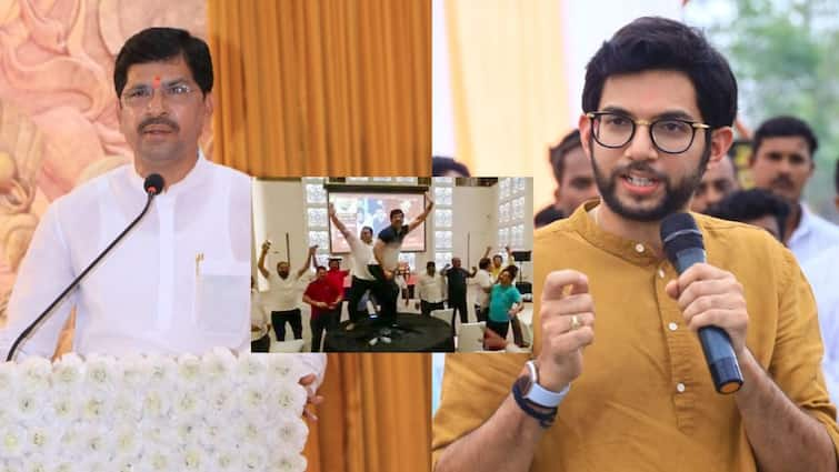 Aaditya Thackeray on Mahendra Thorve Had danced on the table now to remove the kid of the traitors Aaditya Thackeray attack on Mahendra Thorve Karjat Marathi News Aaditya Thackeray on Mahendra Thorve : टेबलवर चढून नाचले होते, आता गद्दारांची किड काढून टाकायची, महेंद्र थोरवेंवर आदित्य ठाकरेंचा हल्लाबोल