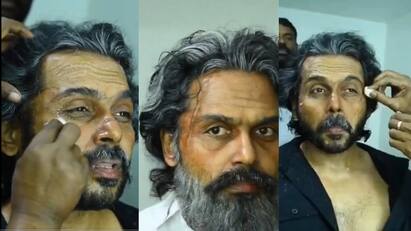watch actor karthi make up for p s mithran  sardar 2 making video Watch Video: சர்தாராக அவதாரம் எடுக்கும் கார்த்தி... படக்குழு வெளியிட்ட மேக்கிங் வீடியோ