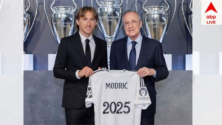 Croatian midfielder Luka Modric extends contract with Real Madrid untill 2025 Luca Modric: দেশের হয়ে ভবিষ্যৎ জানা নেই, রিয়ালে চুক্তির মেয়াদ বাড়ল মদ্রিচের