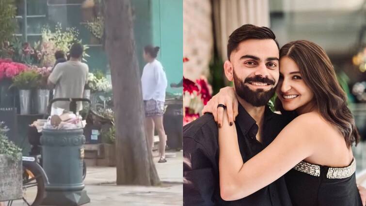 virat kohli spotted in london with Vamika Akaay and anushka sharma video Watch: पहली बार अकाय के साथ दिखाई दिए विराट कोहली, वायरल हुआ लंदन का वीडियो