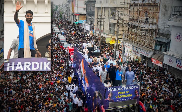 Fan Throws Tennis Ball on Hardik Pandya at Vadodara Victor parade video Watch: टी-शर्ट के बाद फैंस ने फेंकी टेनिस बॉल, फिर हार्दिक पांड्या ने..., क्या आपने देखा यह वीडियो?