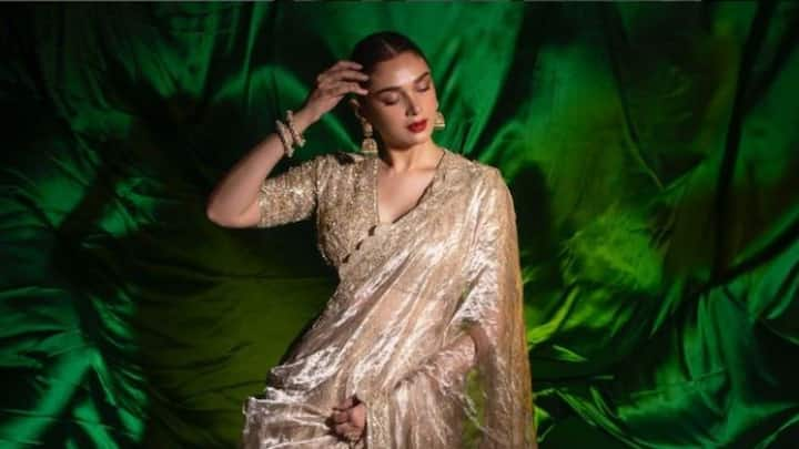 Aditi Rao Hydari is stealing hearts with her gorgeous pictures on Instagram. The actress can be seen posing in a golden lehenga.