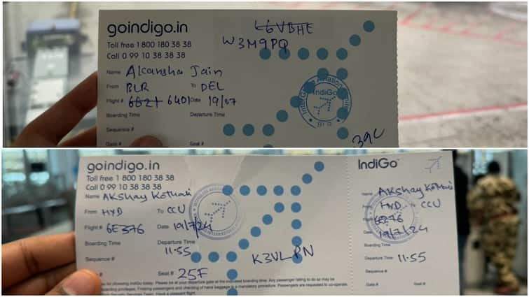 Microsoft Outage: Manual Check-In IndiGo Flyer Gets Handwritten Boarding Pass Microsoft Outage: Manual Check-In Takes Pen & Paper Route, IndiGo Flyers Get Handwritten Boarding Pass