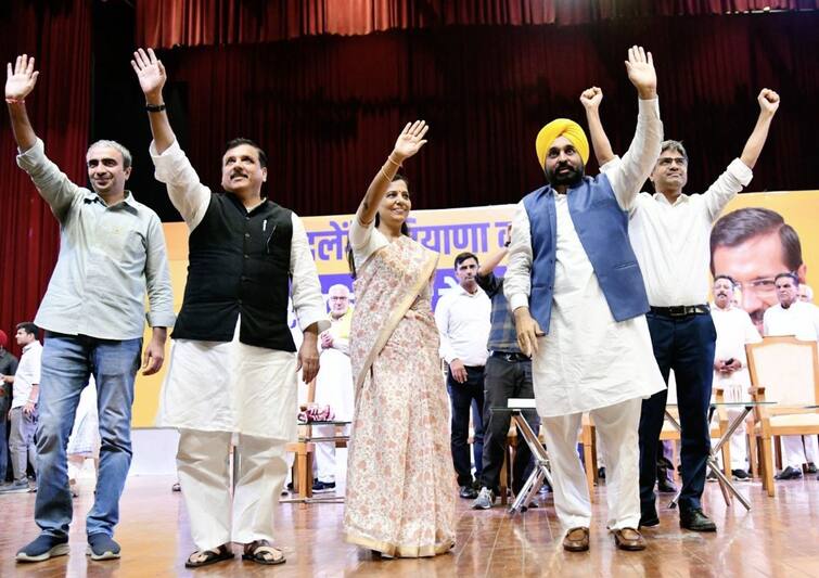 sunita kejriwal launches aap 5 guarantees ahead haryana assembly elections Haryana Election: ਆਪ ਦੀਆਂ ਹਰਿਆਣਾ 'ਚ 5 ਗਾਰੰਟੀਆਂ, ਮੁਫਤ ਬਿਜਲੀ ਤੇ ਹਰ ਮਹੀਨੇ 1000 ਰੁਪਏ ਦੇਣ ਦਾ ਵਾਅਦਾ