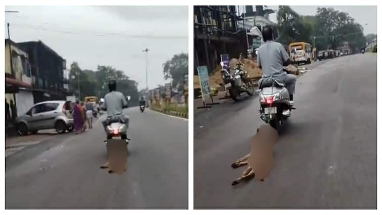 Animal Cruelty in Karnataka Dog Tied to Scooter, Dragged on Road in Udupi Case Registered Against Accused After Disturbing Video Surfaces கொடூரம்! இரு சக்கர வாகனத்தில் கட்டி இழுத்துச் செல்லப்பட்ட நாய் - கர்நாடகாவில் சோகம்