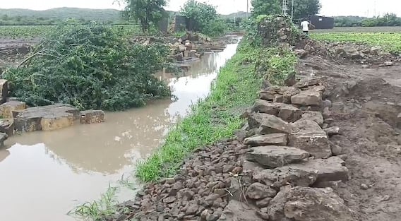 Rajkot Rain: ઉપલેટાના ઢાંકમાં 10 ઈંચ વરસાદ ખાબકતા ખેતરો ધોવાયા