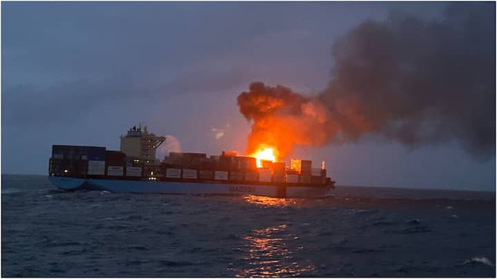 A fire broke out on July 19 aboard a merchant navy ship while it was on its way from Mundra in Gujarat to Colombo in Sri Lanka.
