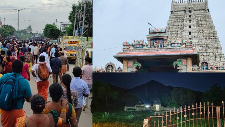 Tiruvannamalai Girivalam : வழக்கத்தை விட அதிகமான மக்கள் ஆடி பெளர்ணமி அன்று கிரிவலம் மேற்கொண்டனர்.