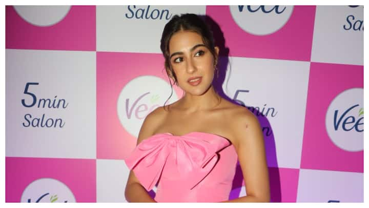 Sara Ali Khan was spotted on Monday at an event wearing a pink off-shoulder dress.