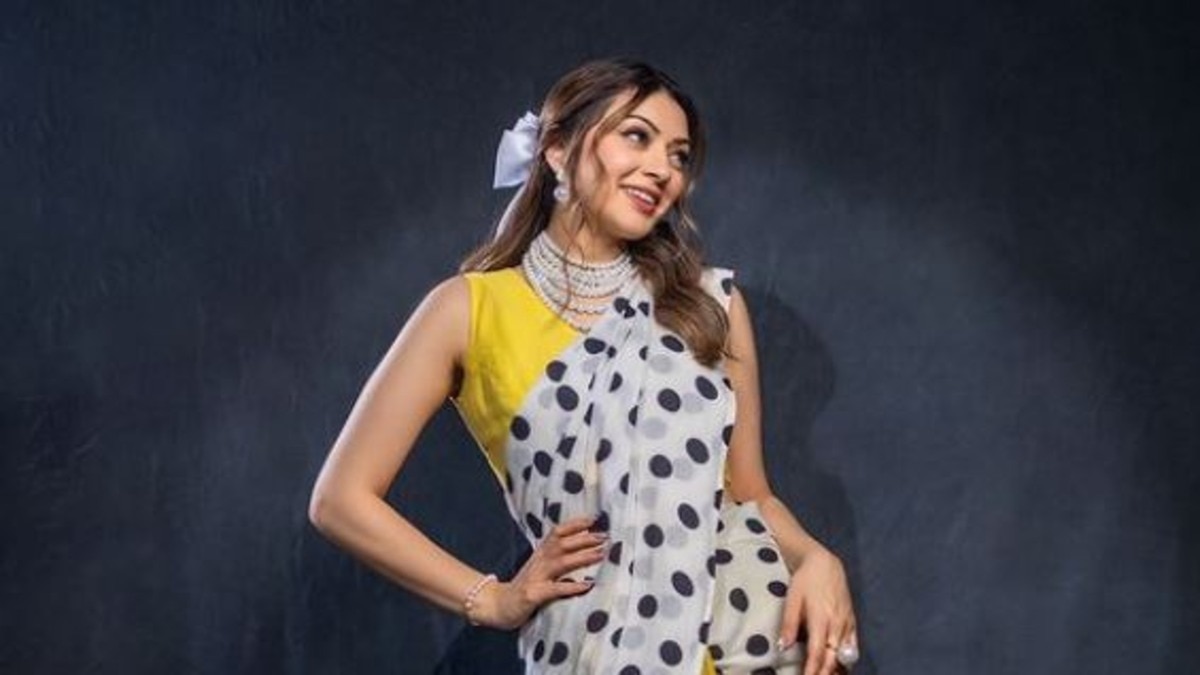 Hansika Motwani Gives Retro Vibes In A Polka Dot Saree SEE PICS