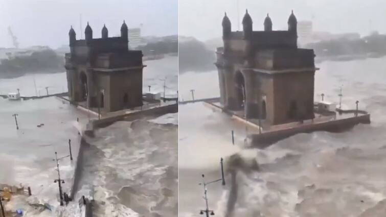 Gateway of India flooded as heavy rains hits Mumbai old video goes viral Viral Video: ముంబయిలో భారీ వర్షాలు, గేట్‌ వే ఆఫ్ ఇండియా చుట్టూ భారీ వరద నీరు - వైరల్ వీడియో