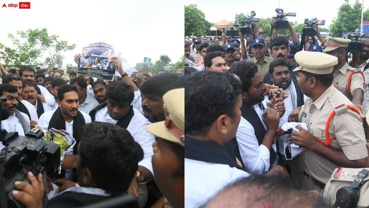 ysrcp chief ys jagan anger on police officers at ap assembly prmises and protest with black scarves YS Jagan: 'సెల్యూట్ కొట్టడం కాదు ప్రజాస్వామ్యాన్ని కాపాడండి' - పోలీసులపై వైఎస్ జగన్ తీవ్ర ఆగ్రహం, ఏపీ అసెంబ్లీ వద్ద ఉద్రిక్తత