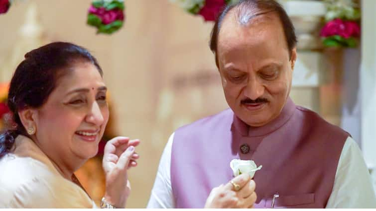 DCM Ajit Pawar Birthday Sunetra Pawar give rose Ajitdada put it on pink jacket Ajit Pawar Birthday: गुलाबी जॅकेटवर सुनेत्रा पवारांनी दिलेलं पांढरं गुलाब लावून अजितदादांची स्वारी नगरच्या दौऱ्यावर रवाना