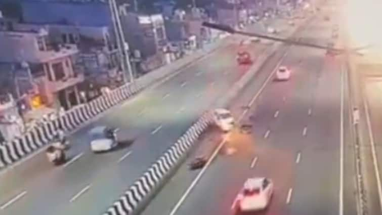 Ghaziabad UP Road accident Delhi-Meerut Expressway UP: Mother-Son Flung Into Air As Scooter Collides With Car On Delhi-Meerut Expressway