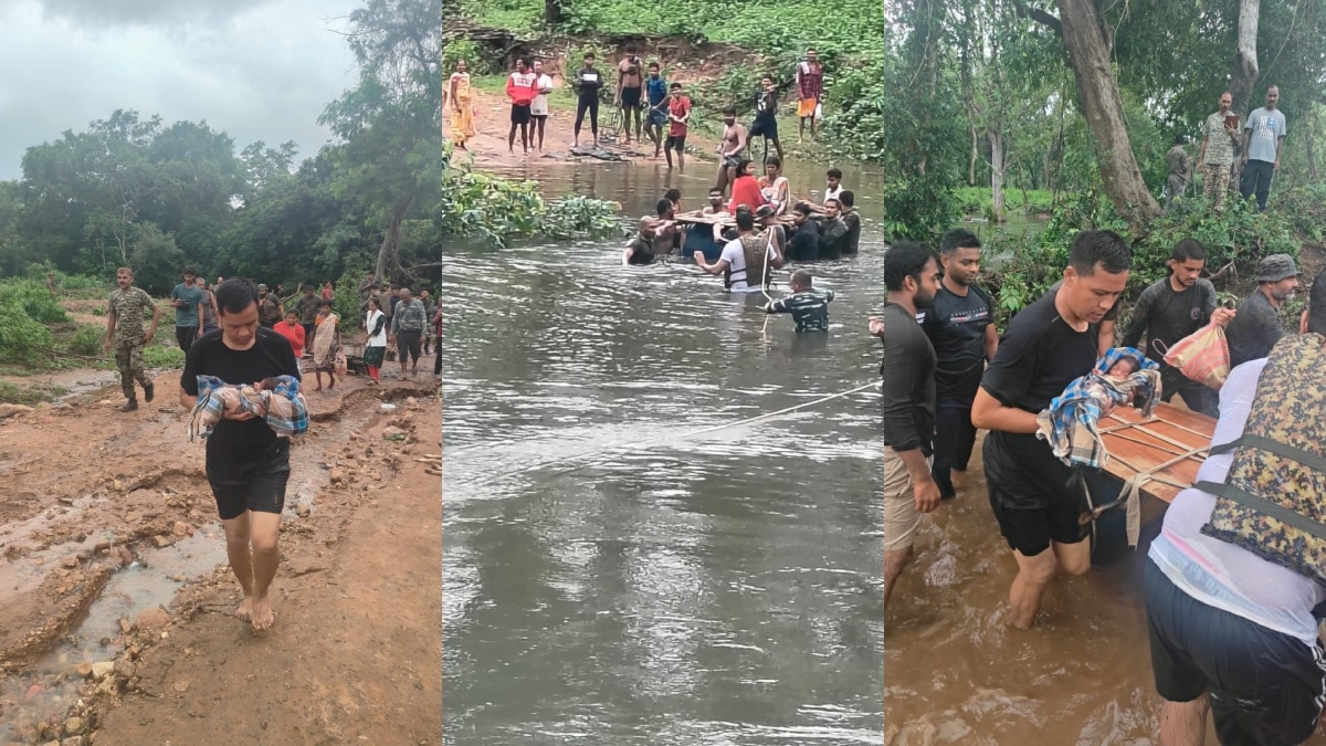 Chhattishgarh: जवानों के जज्बे को सलाम, जुगाड़ के सहारे नवजात और मां को उफनती नदी कराया पार