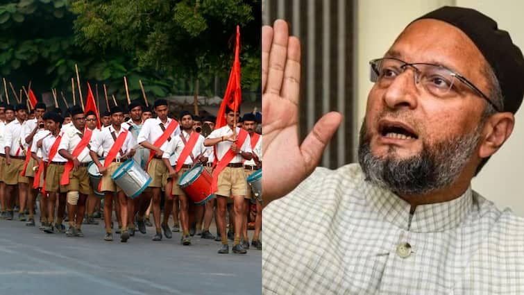 Asaduddin Owaisi  on rss slams narendra modi decision to lift Ban to government servent attend rss programme marathi news  सरकारी कर्मचारी RSS च्या शाखेत गेला तर देशाप्रति प्रामाणिक राहणार नाही; मोदी सरकारच्या नव्या आदेशावर भडकले ओवैसी