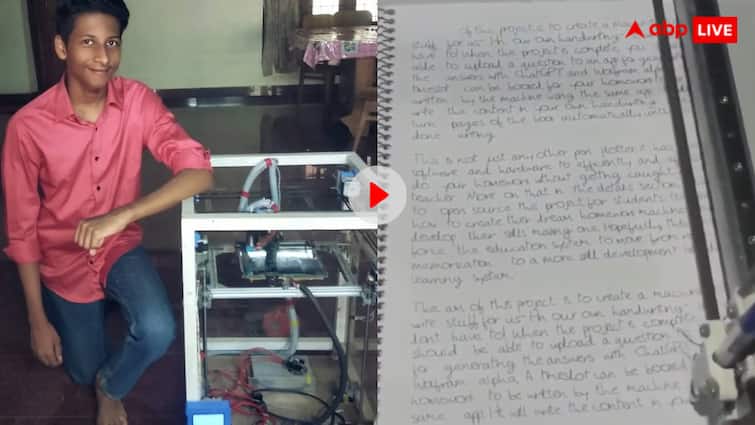 engineer from Kerala created an automatic machine to do homework with AI same hand writing video goes viral टेक्नोलॉजी का गजब इस्तेमाल...खुद की हैंड राइटिंग में लिखने वाला डिवाइस कर दिया तैयार, होमवर्क की झंझट खत्म