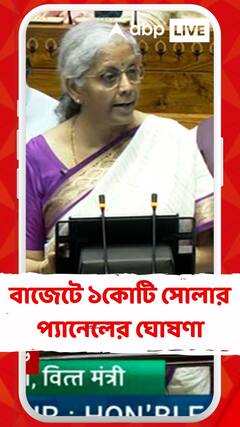 বাজেটে ১কোটি সোলার প্যানেলের ঘোষণা, দেওয়া হবে বিনামূল্যে বিদ্যুৎ পরিষেবা