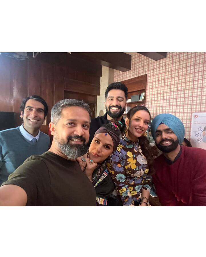 The film stars Vicky Kaushal, Triptii Dimri and Ammy Virk in lead roles with Neha Dhupia in a supporting role.