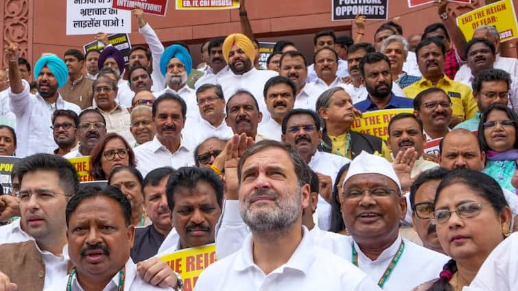 INDIA Bloc Leaders Protest Union Budget Parliament july 24 I.N.D.I.A Bloc Leaders To Protest Against 'Discriminatory' Union Budget In Parliament Today