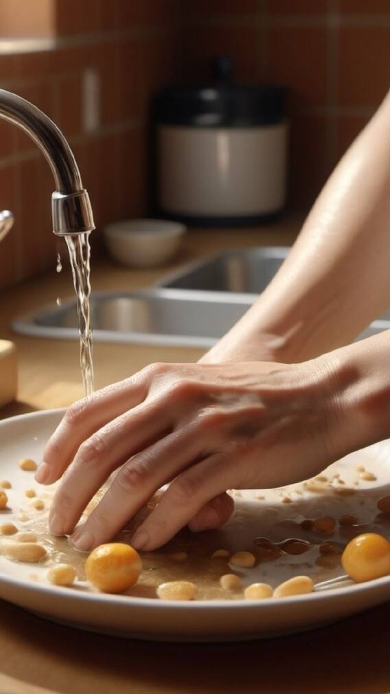 जेवल्यानंतर ताटात हात धुणं शुभ की अशुभ?  जाणून घेऊया...