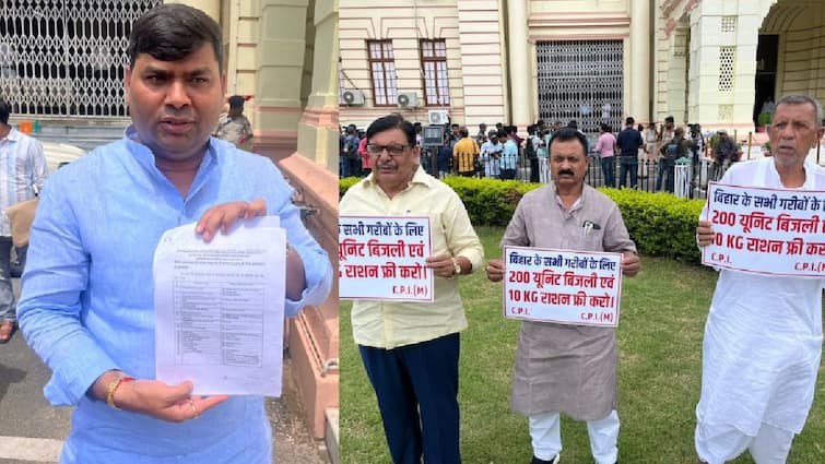 Opposition protest in Bihar assembly during monsoon session RJD MLA Mukesh Roshan accused the government of scam ann Bihar Monsoon Session: सदन के बाहर दस्तावेज दिखाकर RJD विधायक ने सरकार पर लगाया घोटाले का आरोप, जानिए क्या बोली BJP