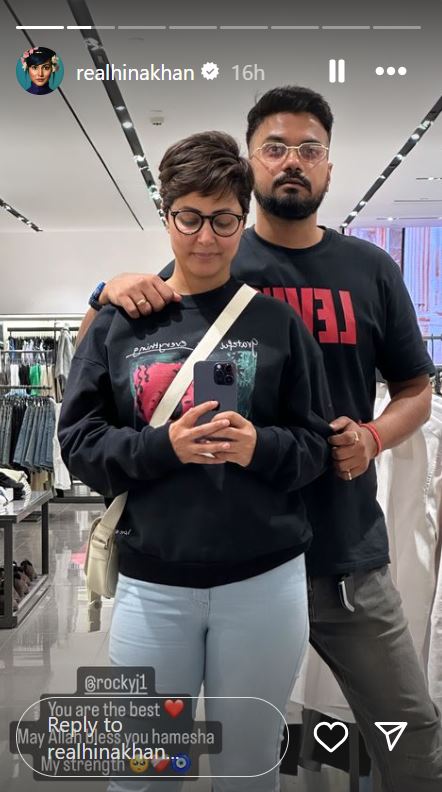 Hina Khan Shares Picture With Her Partner Rocky Jaiswal: 'My Strength