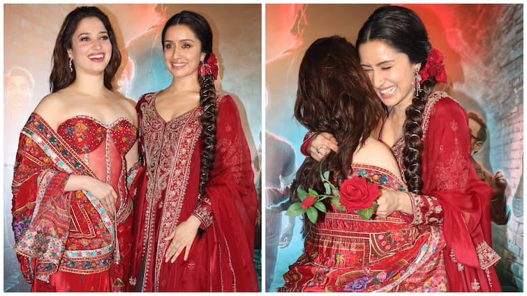 Shraddha Kapoor Tamannaah Bhatia Share Fangirl Moment During Stree 2 Song Release Event Shraddha Kapoor And Tamannaah Bhatia Share A Fangirl Moment During 'Stree 2' Song Release Event, Watch