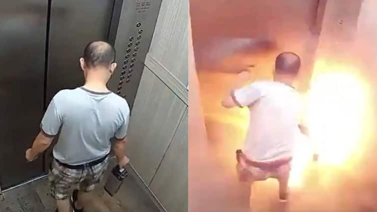 Man Critically Injured After E Bike Battery Explodes Inside Lift Old Video Goes Viral Viral Video: ఇ-బైక్ బ్యాటరీ పట్టుకుని లిఫ్ట్‌ ఎక్కిన వ్యక్తి, క్షణాల్లోనే పేలుడు - వీడియో